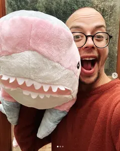 unknown, irl soyjaks, 1soyjak, animal, fish, glasses, irl background, open mouth, plushie, pooner