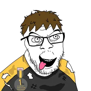 feraljak, natejak, zany, nonexistent splinters, 1 year on bald men with glasses website, badge, brown hair, crany zackhead, glasses, hair