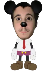 mickey mouse, 1nas, big eyes, big nose, black hair, boot, boots, brown eyes, cartoon, chubby