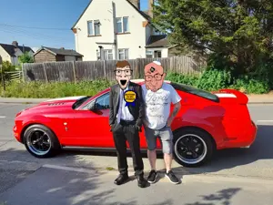 darren, kikeson, 2soyjaks, bald, brown hair, car, chubby, closed mouth, curly hair, dominic chipperfield