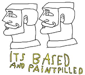 yes chad, it's based and christpilled, beard, closed mouth, hair, looking to the left, neutral, no glasses, open eyes, paint