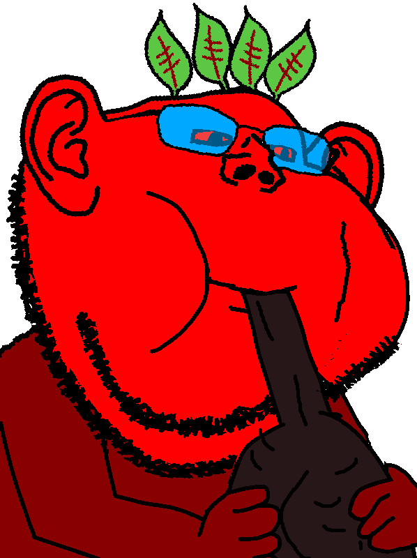 impish soyak ears, 1soyjak, admin, aliased, bbc, beetroot, blue glasses, bong, bong rip, closed mouth