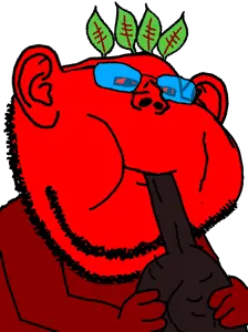 impish soyak ears, 1soyjak, admin, aliased, bbc, beetroot, blue glasses, bong, bong rip, closed mouth