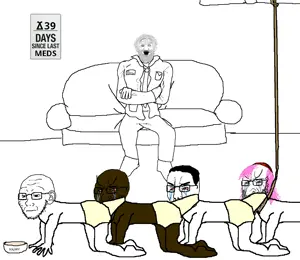 chudjak, soyak, dr. soystein, soyak (crying), 5soyjaks, bald, beard, black eyes, black hair, black skin