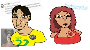 coleson, 22, chubby, flavio bolsonaro, jair bolsonaro, lula da silva, red hair, skinny, sticker, stubble
