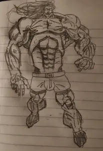 aryan, a10 eyes, buff, muscles, muscular male, pencil drawing, traditional media, original content