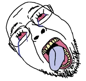 bernd, hanging troonjak, troonjak, 1soyjak, ack, ack!, bald, crying, glasses, hanging