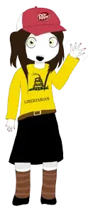 libertan, soytan, 1soyjak, blush, clothes, dr pepper, female, full body, gadsden flag, hair