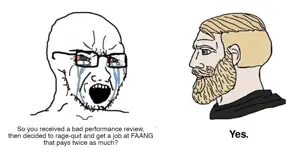 yes chad, soyak, soyak (crying), amazon, apple, bald, big tech, black glasses, black text, bloodshot eyes