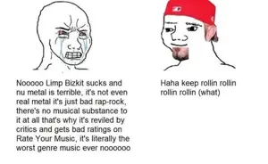 crying wojak, wojak, 2nas, 2soyjaks, black text, crying, english text, limp bizkit, no beard, no glasses