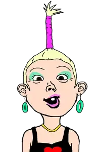 vlodson, female vlodson, femjak, foidjaks, 1soyjak, blonde hair, brown eyes, ear, eyelashes, eyeshadow