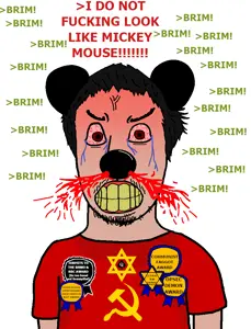mickey mouse, commiejak, mickey, amerimutt, 1soyjak, angry, autistic, award, bbc, bbc slut