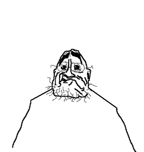 soldier (team fortress 2), whitenigga, 1soyjak, bald, black eyes, closed mouth, fat, glasses, half body, open eyes