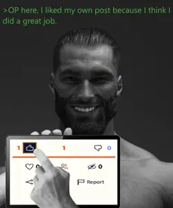 gigachad, 1nas, arrow, beard, blue text, buff, ear, eyebrows, finger, full beard