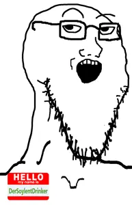 soyak, long soyak, pinejak, soyak (smug), 1soyjak, bald, eyebrows, gay, glasses, looking up