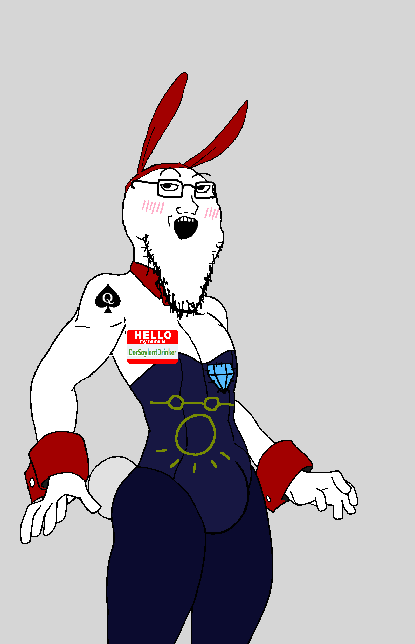 soyak, pinejak, soyak (smug), 1soyjak, arm, bald, black eyes, blush, blush lines, bowtie