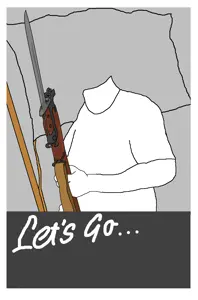 accessory, arm, bayonet, blank, bolt action rifle, clothes, enfield, english text, firearm, flag