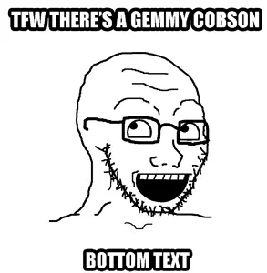 soyak, 1soyjak, awesome, awesome face, bottom text, forehead lines, gemmy, glasses, open mouth, soyjak