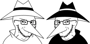 black spy, white spy, soyak, soyak (smug), 2soyjaks, antonio prohias, beak, black sclera, cartoon network, closed mouth