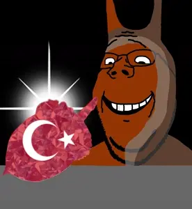 gapejak, squirreljak, animaljaks, 1soyjak, animal, animal ears, black background, black eyes, brown skin, gem