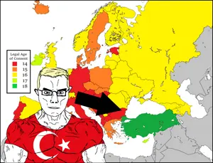 unat, chudjak, chudjak front, muscular chud, aryan, 1soyjak, a10 eyes, age of consent, arrow, blonde hair