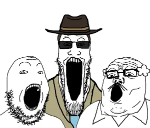 gapejak, markiplier soyjak, tony soprano soyjak, longplier, soyjak trio, trios & duos, 3soyjaks, ben garrison, black eyes, clothes