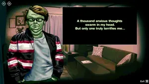 college runaway (no im not a human), seriousjak, 1soyjak, arm, black eyes, blonde hair, chin, chubby, closed mouth, clothes