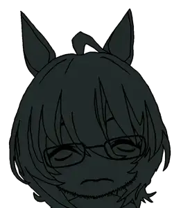 honse, 1soyjak, apocalypse, black eyes, black hair, closed eyes, closed mouth, famine, front view, glasses