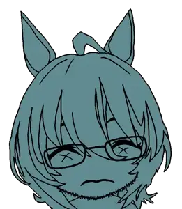 honse, 1soyjak, apocalypse, black eyes, blue hair, blue skin, closed eyes, closed mouth, death, front view