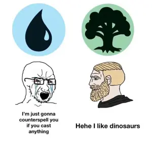 yes chad, soyak, soyak (crying), 1soyjak, 2soyjaks, bald, beard, black glasses, black text, blonde beard