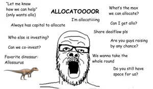 a24 slowburn soyjak, allosaurus, animal, bald, black eyes, black glasses, black text, comic sans, crying, dinosaur