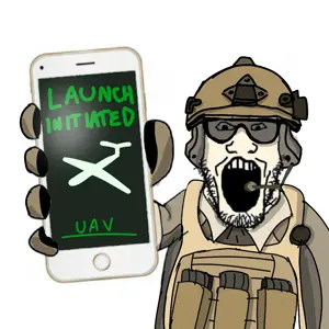 markiplier soyjak, showing phone, 1soyjak, arm, armor, black eyes, clothes, front view, glasses, half body