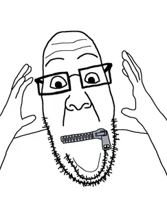 ppp, 1soyjak, arm, bald, black eyes, chin, closed mouth, double chin, eyebrows, forehead lines