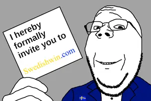 gapejak, wholesome soyjak, 1soyjak, bald, black eyes, card, glasses, gray background, half open mouth, hands