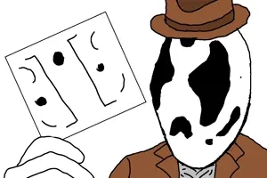 rorsasch, gapejak, wholesome soyjak, 1soyjak, clothes, formal invitation, hat, holding object, media, no beard
