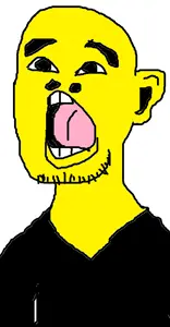 unknown, asian, black eyes, clothes, ear, hair, open mouth, soychink, soyjak, stubble