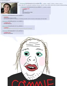 alicia, commiejak, 4chan, black hair, boymoder, brown hair, clothes, commie, communism, english text