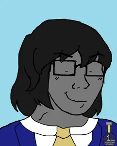 norman foster nolan, soyak, female soyak, femjak, foidjaks, 1 year on bald men with glasses website, 1soyjak, award, black hair, blue background