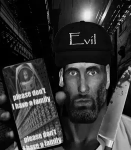 buzz lightyear, der coomer, gigachad, showing phone, beard, blood, buff, cap, closed mouth, clothes