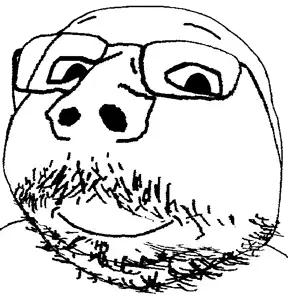 gapejak, giblets, mustached gapejak, scholar, 1soyjak, aliased, bald, beard, closed mouth, distorted