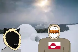 chudjak, soyak, chudjak front, muscular chud, /pol/, /pol/ (soyjak.party), animal, background, cat, cat ears