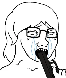 soyak, female soyak, foidjaks, 1soyjak, blush lines, closed eyes, crying, eyebrows, eyelashes, female