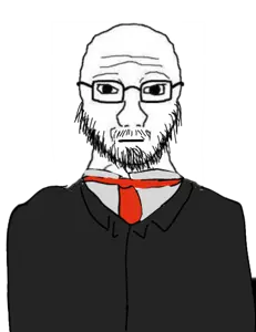 soyak, soyak front, 1soyjak, adult, bald, black eyes, closed mouth, clothes, front view, glasses