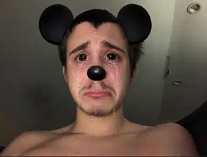 mickey mouse, commiejak, mickey, /mickey/, beard, black eyes, black hair, communiaryan, crying, ear