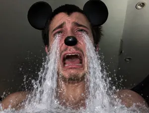 mickey mouse, commiejak, /mickey/, beard, black eyes, black hair, closed eyes, communiaryan, crying, ear