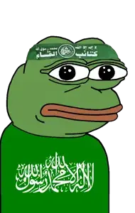 pepe, 1nas, amphibian, animal, arabic text, closed mouth, frog, green shirt, green skin, hamas
