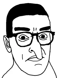 chudjak, longnose, chudnose, chuddified soyjaks, fusionjaks, black eyes, black hair, chin, chud, closed mouth