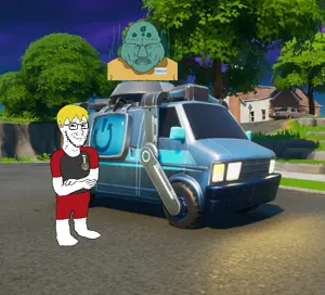 nate higgers, disgusting trevorcreature, soyak, soyak (smug), natejak, 2soyjaks, blonde hair, car, clothes, crossed arms