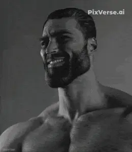 gigachad, ball, beard, billiards, black eyes, black hair, blowing, breaking, breathing, buff