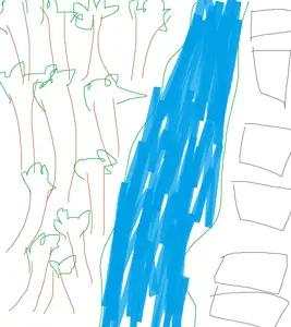 artist, blocks, blue, branch, green, houses, lake, lazy, ms paint, no soyjak
